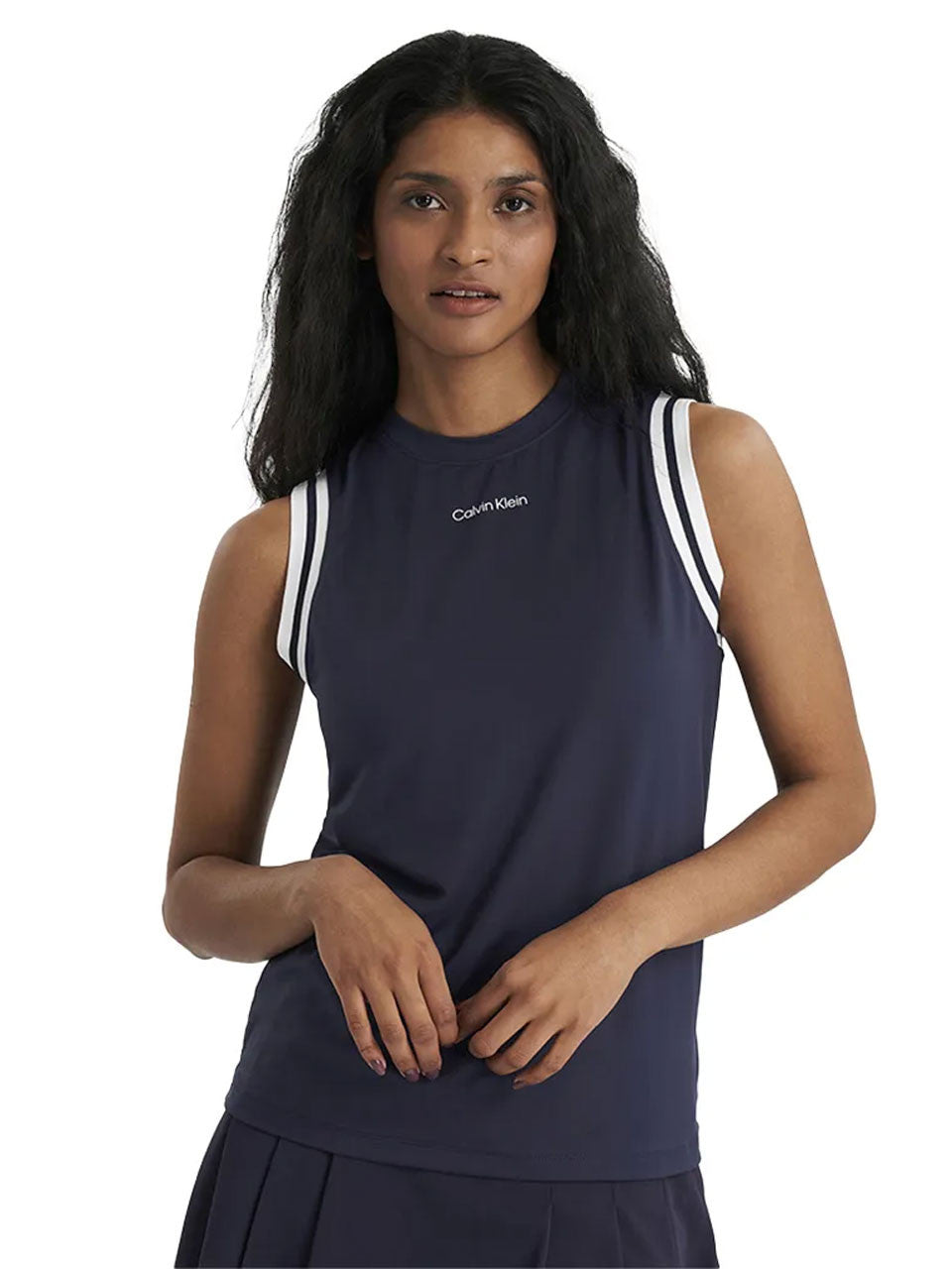 Calvin Klein Womens Leia Sleeveless Polo - Navy
