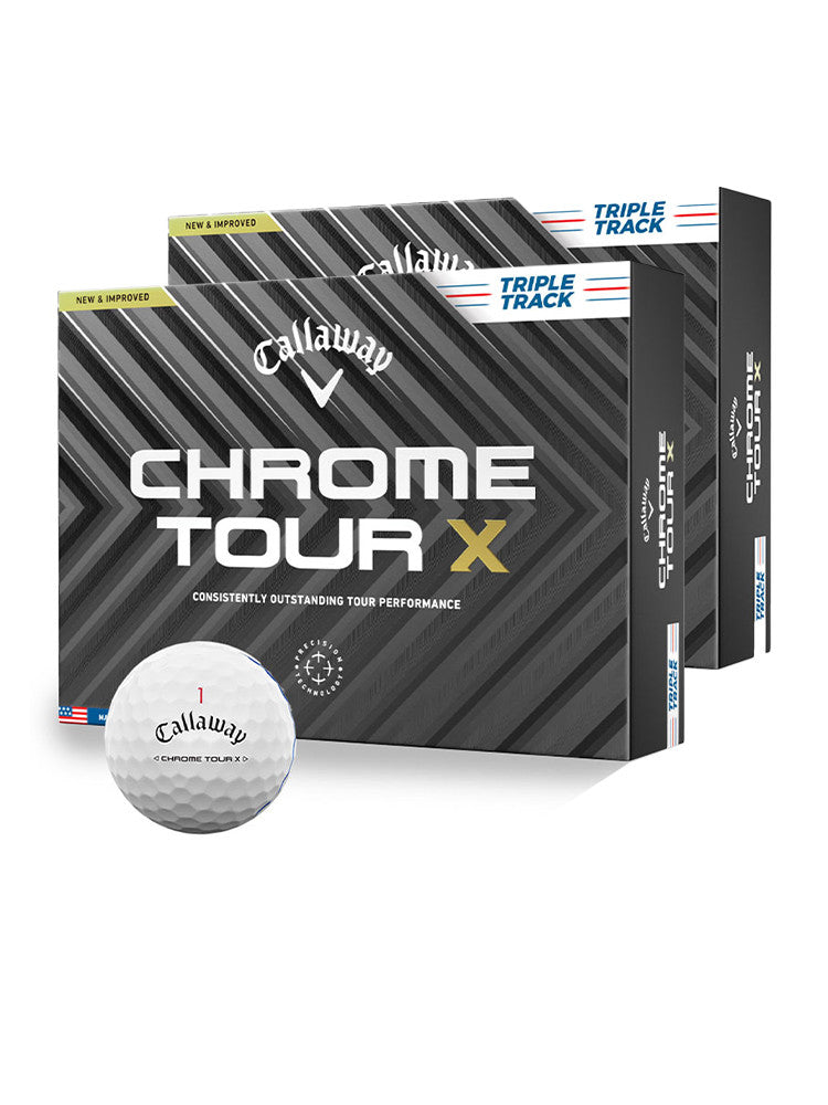 Callaway Chrome Tour X Triple Track Golf Balls - 2 Dozen White