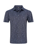 FootJoy Broken Stripe Pique Polo Shirt - Black/Periwinkle