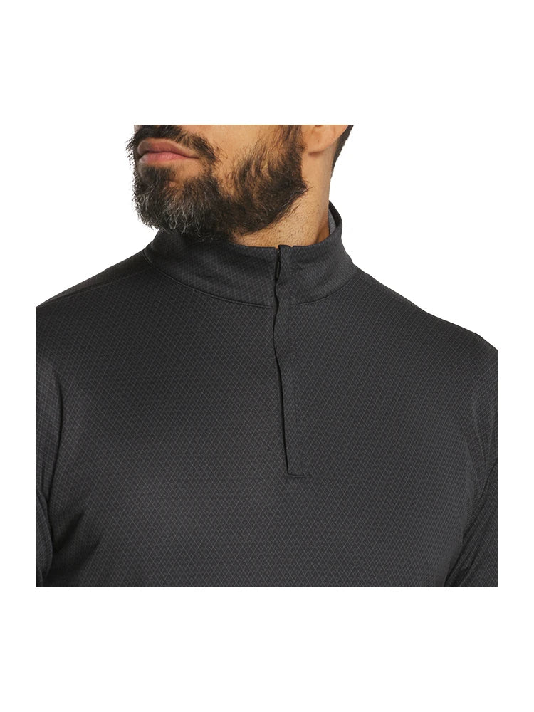 FootJoy Tonal Deco Diamond 1/4 Zip Midlayer (Athletic Fit) - Black
