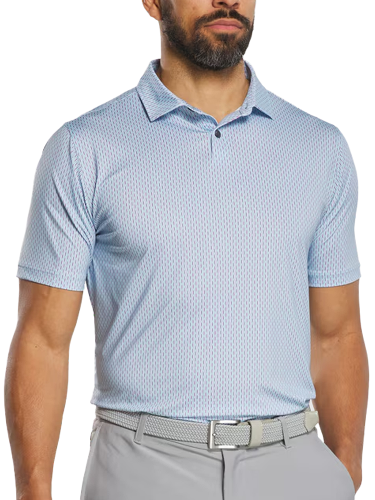 FootJoy Bracket Print Lisle Polo Shirt (Athletic Fit) - Air Blue