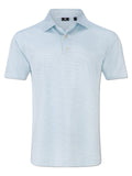 FootJoy Emory Stripe Lisle Polo Shirt - White/Pistachio/Blue Jay