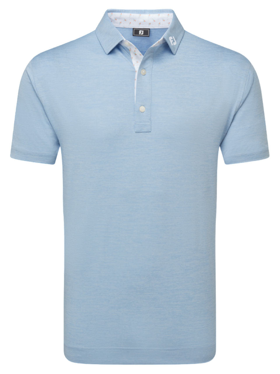 FootJoy Heather Lisle w/Trim Polo Shirt (Athletic Fit) - Blue Jay