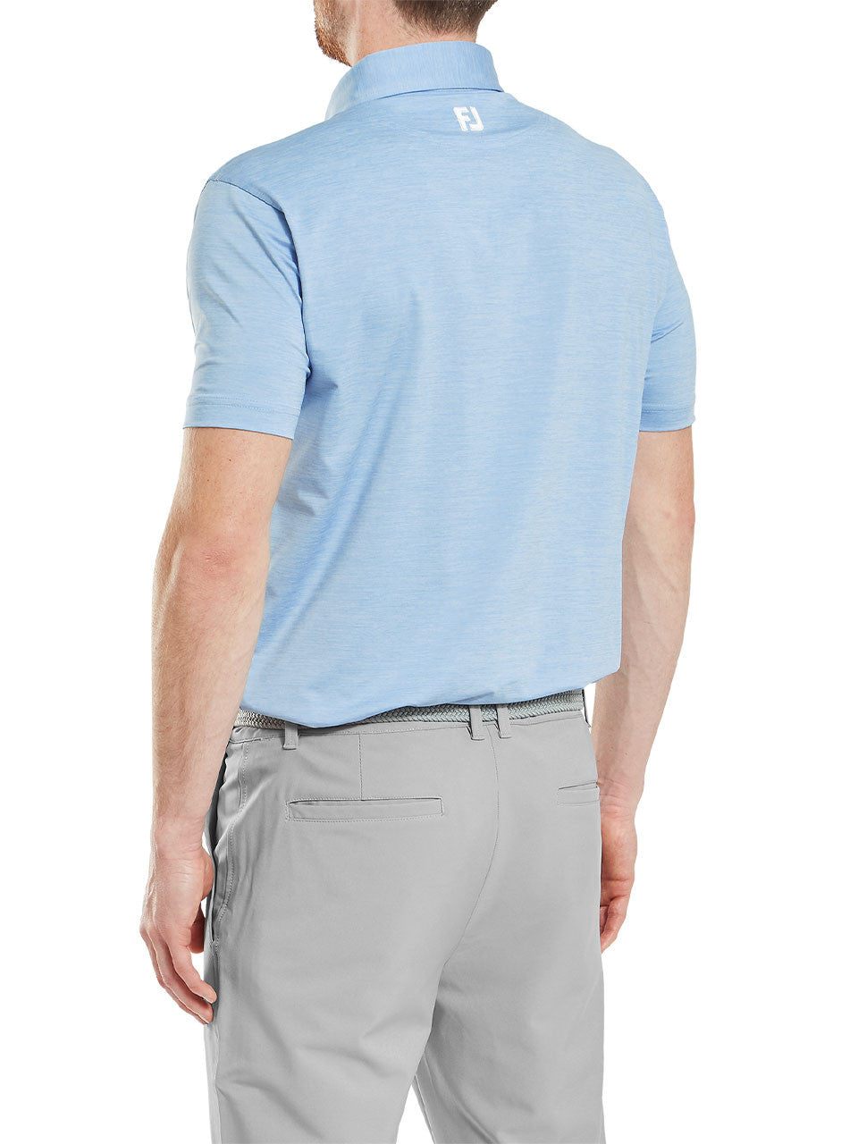 FootJoy Heather Lisle w/Trim Polo Shirt (Athletic Fit) - Blue Jay