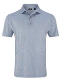 FootJoy Lisle Houndstooth Geo Print Polo (Athletic Fit) - White/Navy/Grey
