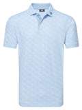 FootJoy Speckle Print Lisle Polo Shirt (Athletic Fit) - Blue Jay/White