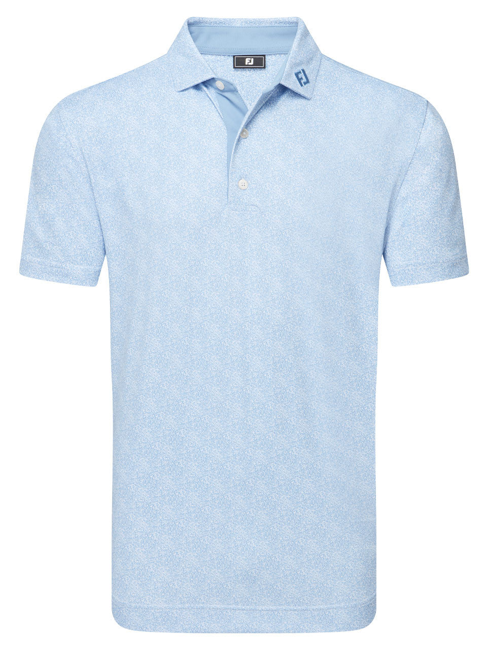 FootJoy Speckle Print Lisle Polo Shirt (Athletic Fit) - Blue Jay/White