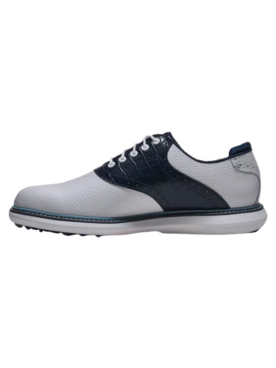 FootJoy Traditions Spikeless Golf Shoes - White/Navy