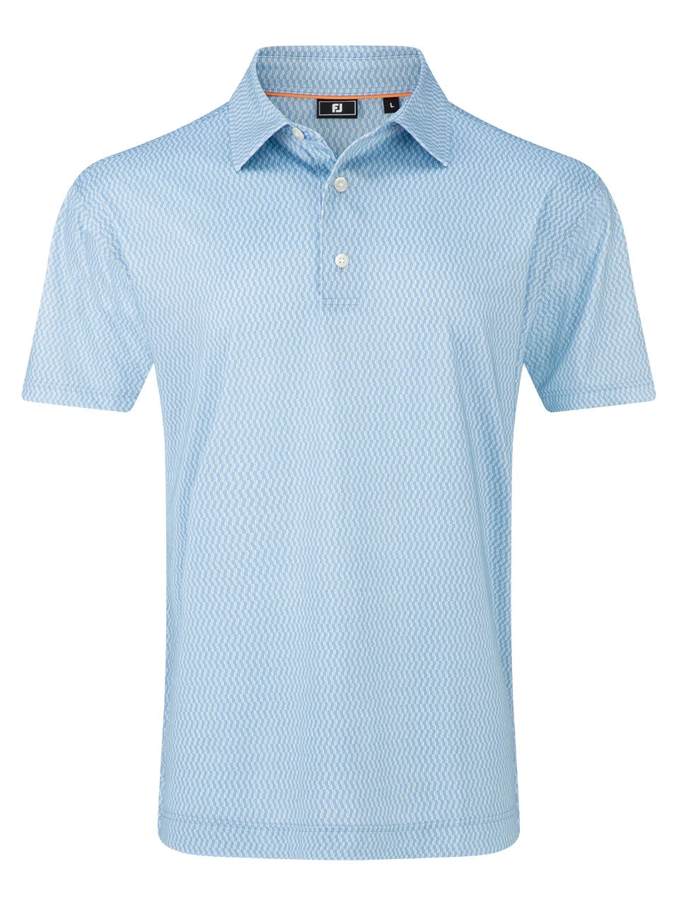 FootJoy Wiggle Print Lisle Polo Shirt - Blue Jay/Pistachio