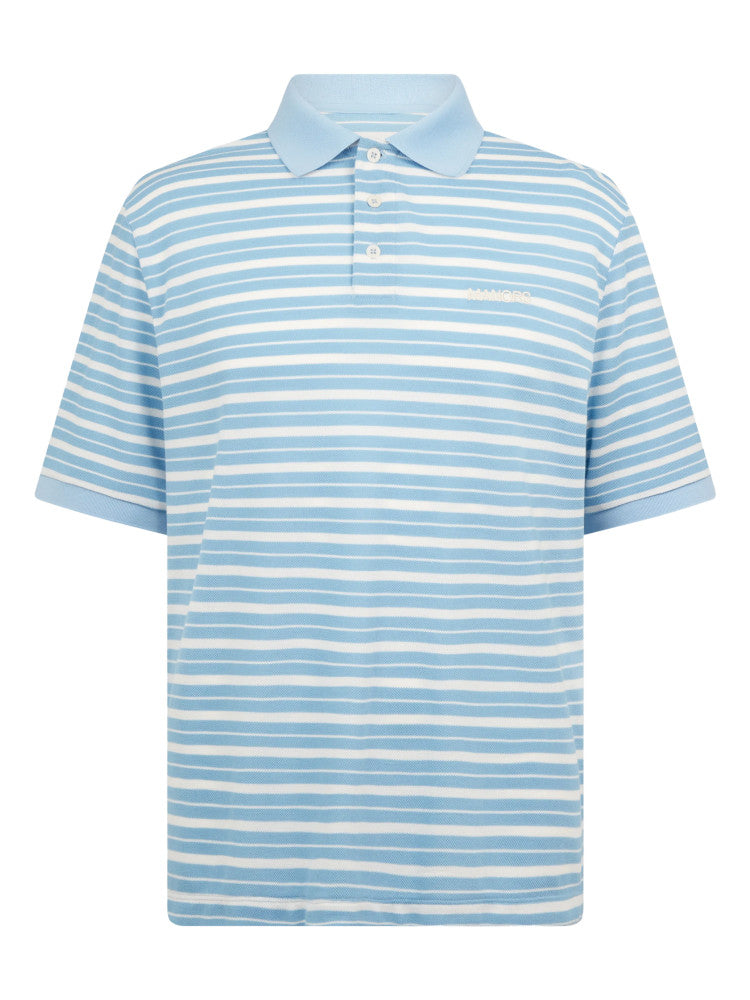 Manors Golf GOAT Pique Monogram Polo - Sky Blue