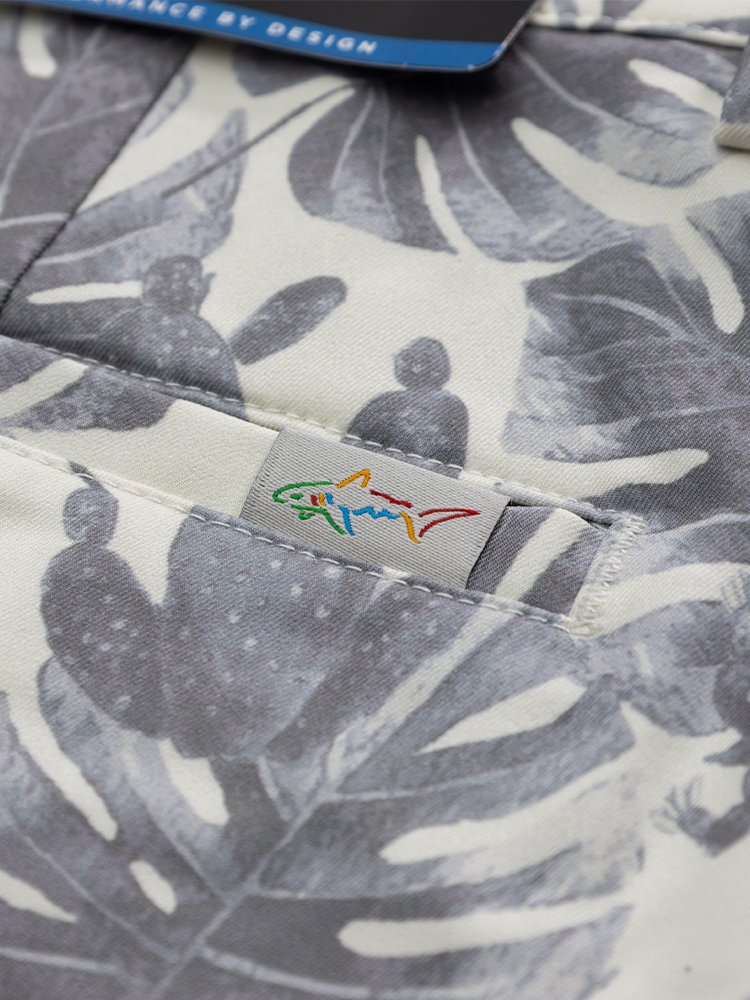 Greg Norman 4-Way Stretch Desert Dream Print Short - Whisper White