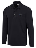 Greg Norman Long Sleeve Pique Shark Polo - Black