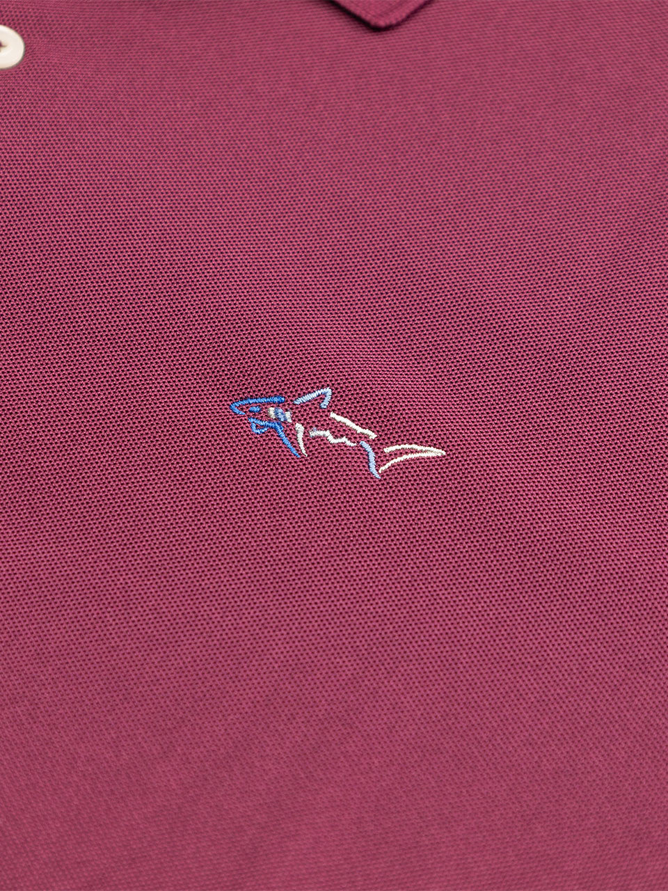 Greg Norman Long Sleeve Pique Shark Polo - Grape Wine