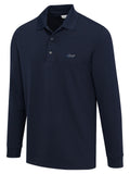 Greg Norman Long Sleeve Pique Shark Polo - Navy