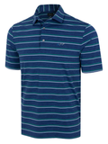 Greg Norman ML75 Stretch Jersey Escape Stripe Polo - Nocturne Heather