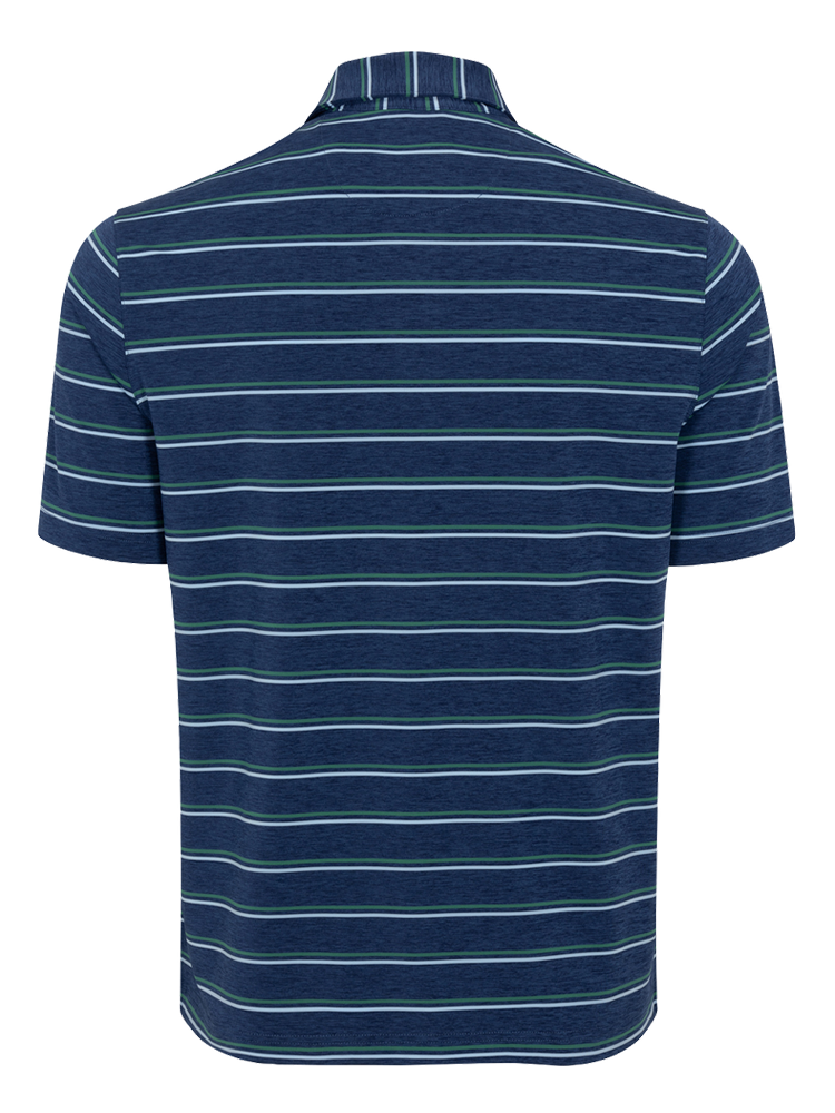 Greg Norman ML75 Stretch Jersey Escape Stripe Polo - Nocturne Heather