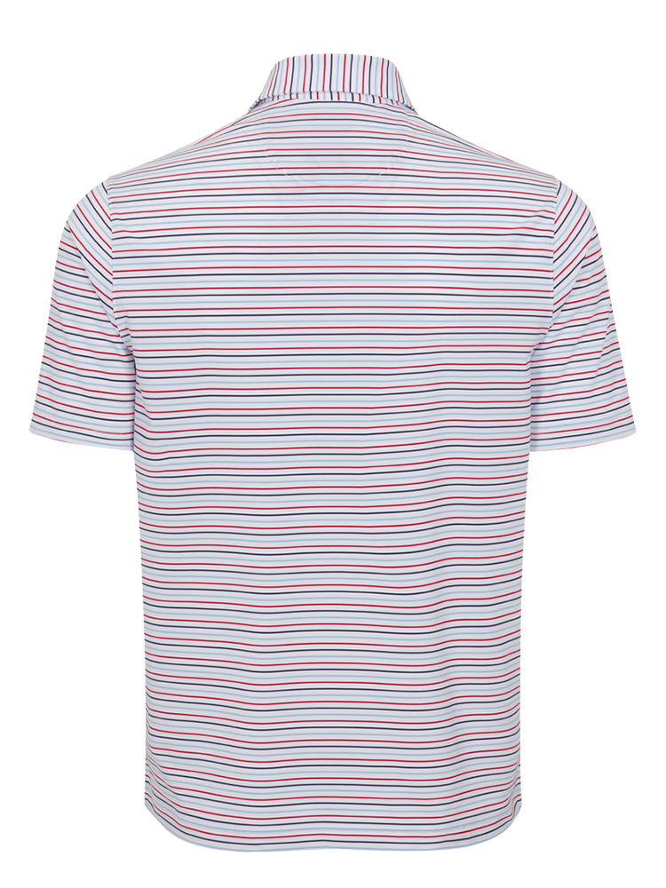 Greg Norman ML75 Stretch Jersey Game Day Stripe Polo - White