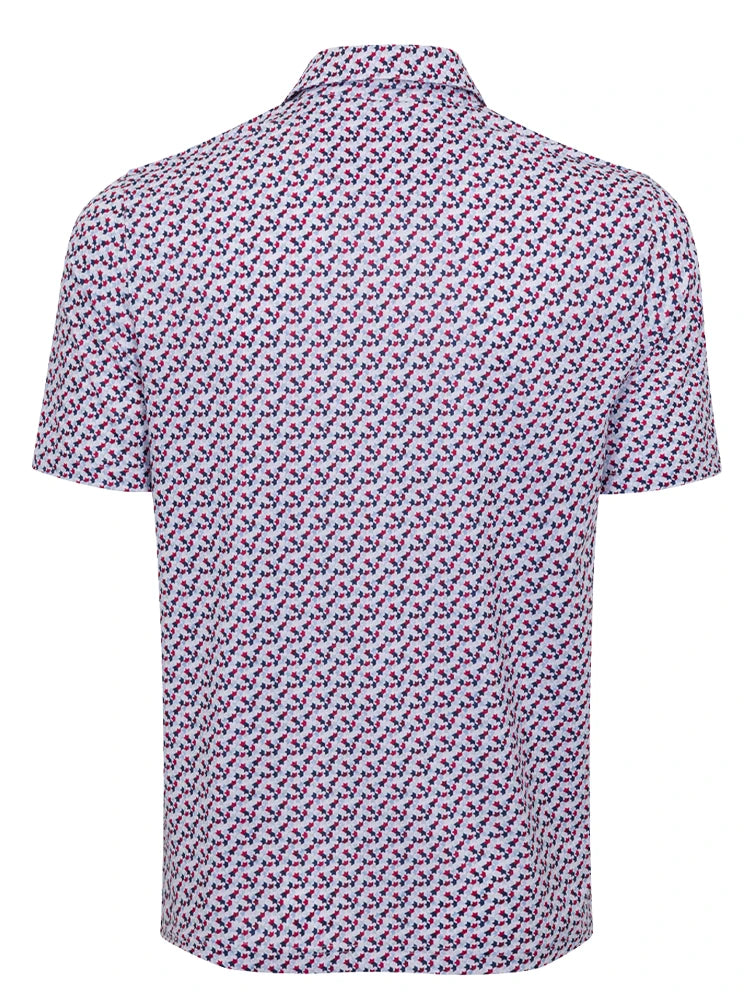 Greg Norman ML75 Stretch Mesh Champions Crown Polo - White
