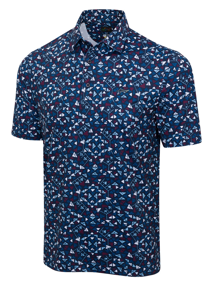 Greg Norman Play Dry Shark Fins Polo - Navy