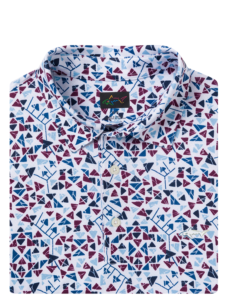 Greg Norman Play Dry Shark Fins Polo - White