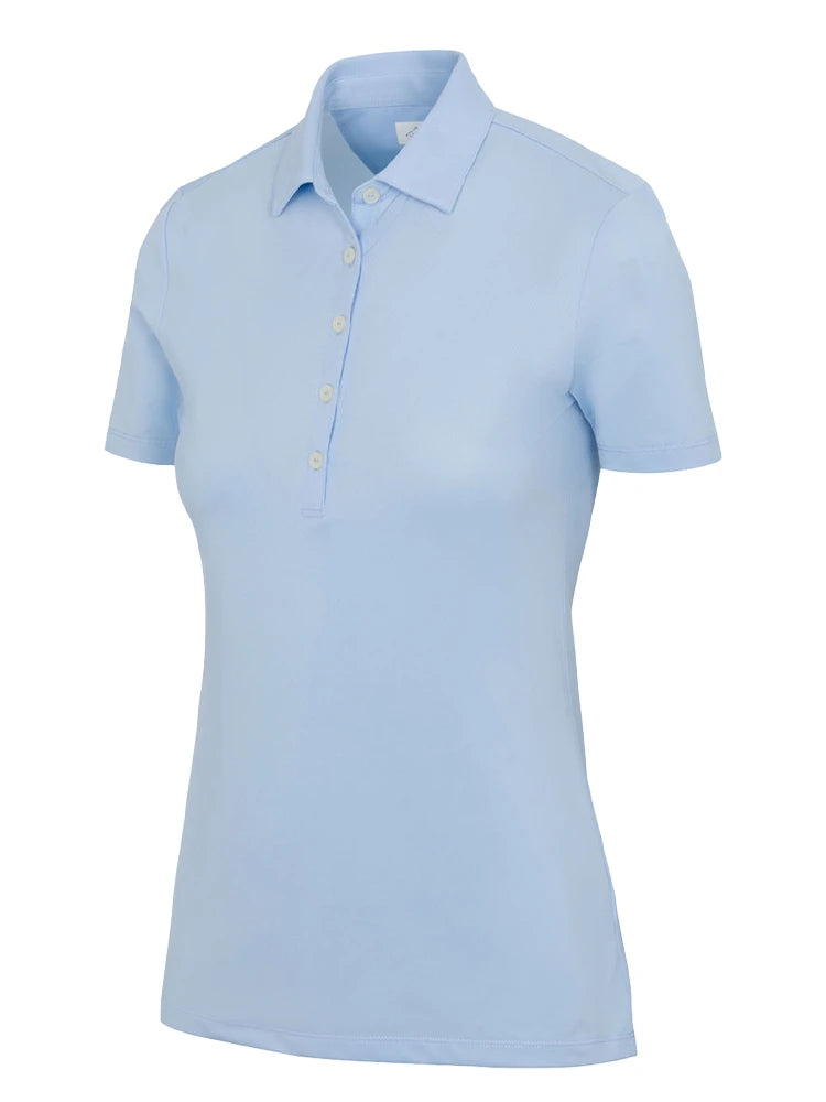 Greg Norman Women's Freedom Micro Pique Short Sleeve Polo - Blue Haze