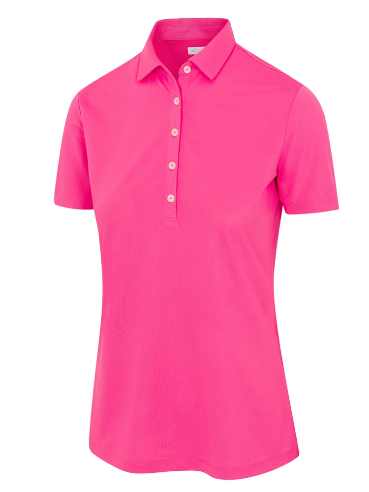 Greg Norman Women's Freedom Micro Pique Short Sleeve Polo - Pink