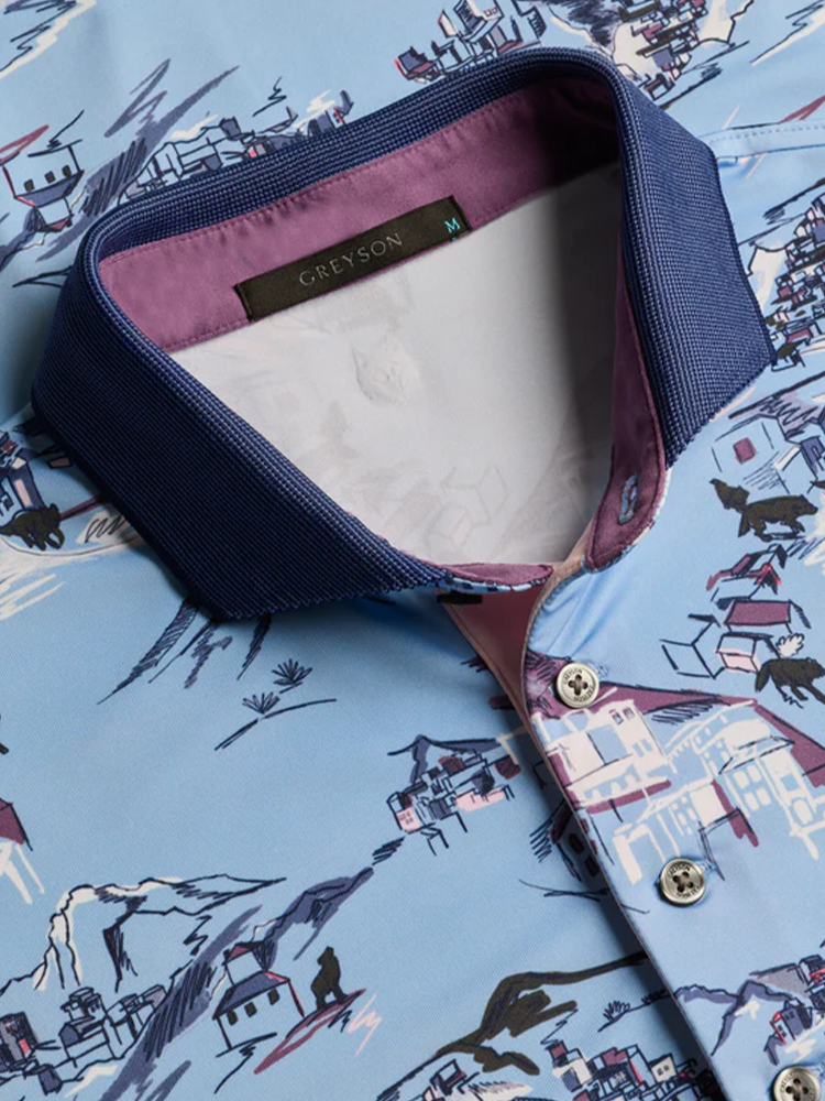 Greyson Players Club In The Blues Polo - Wolf Blue