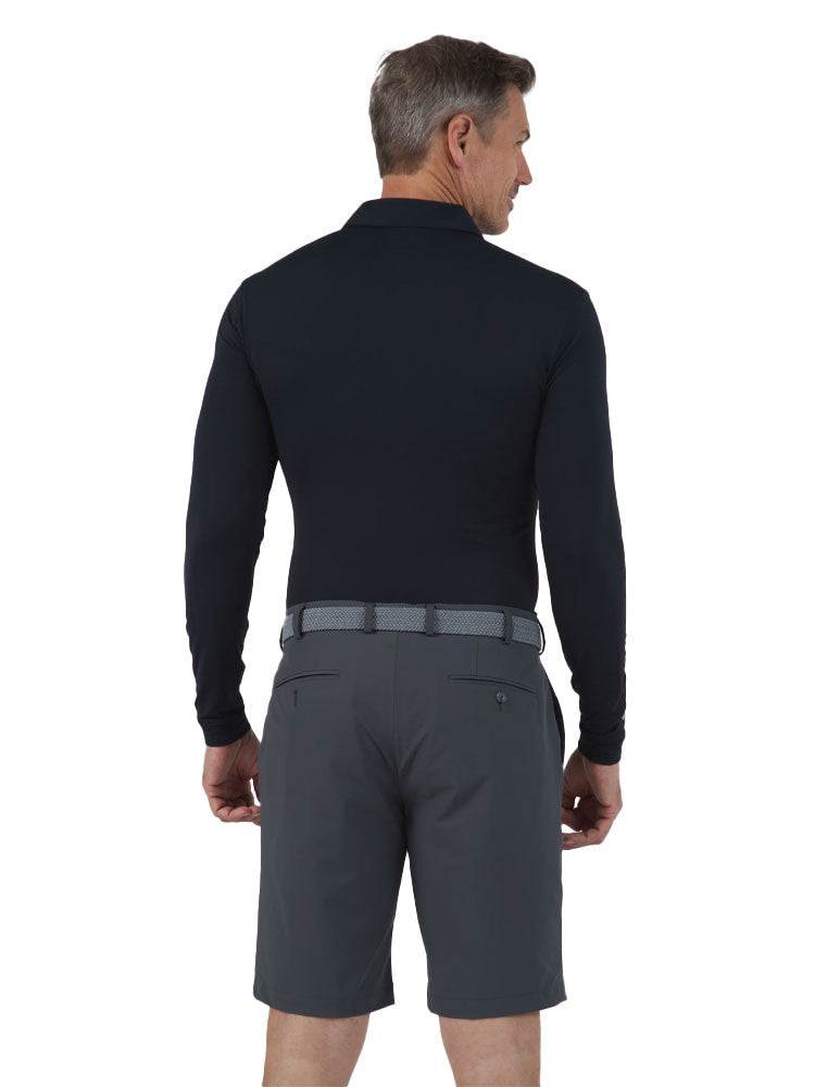 IBKUL Men's Long Sleeve Polo - Black