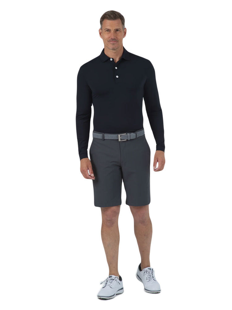 IBKUL Men's Long Sleeve Polo - Black