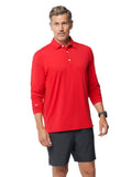 IBKUL Men's Long Sleeve Polo - Red