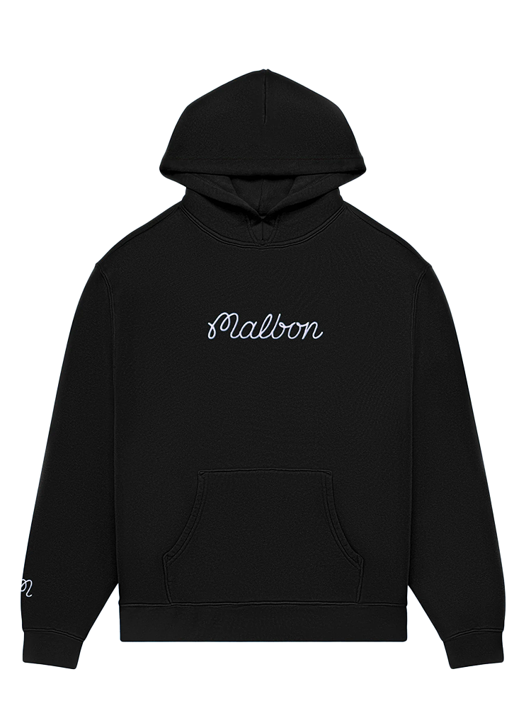 Malbon Fesque Hoodie Polo - Black