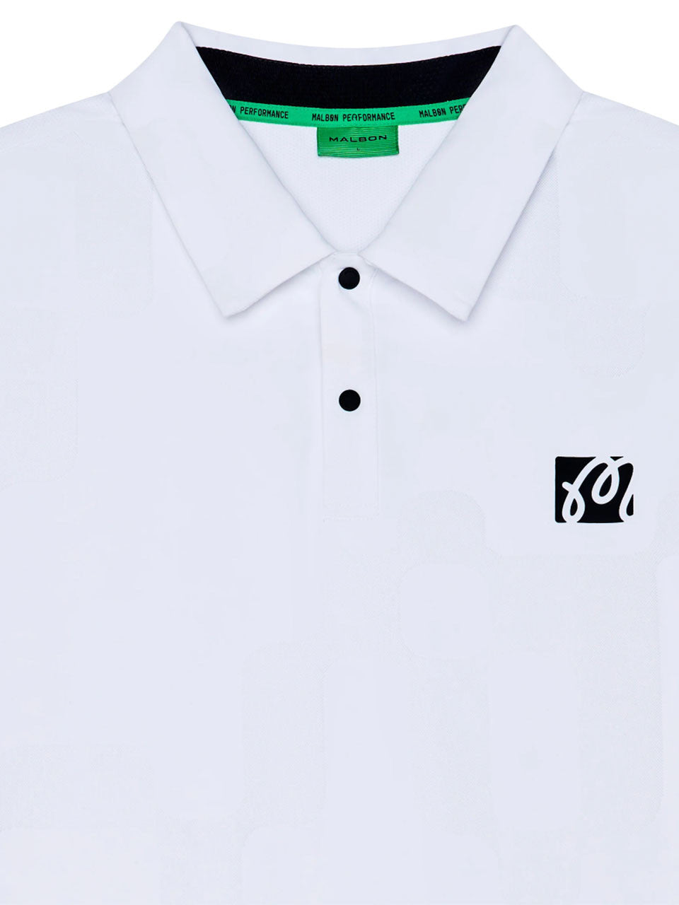 Malbon Performance Mesh Paneled Polo - White
