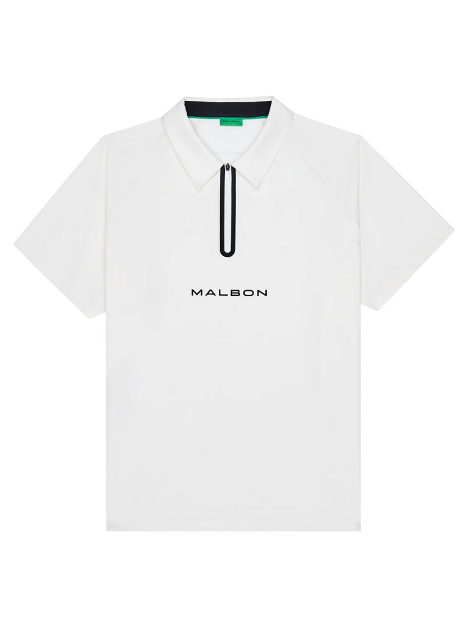 Malbon Performance Zip Raglan Polo - White