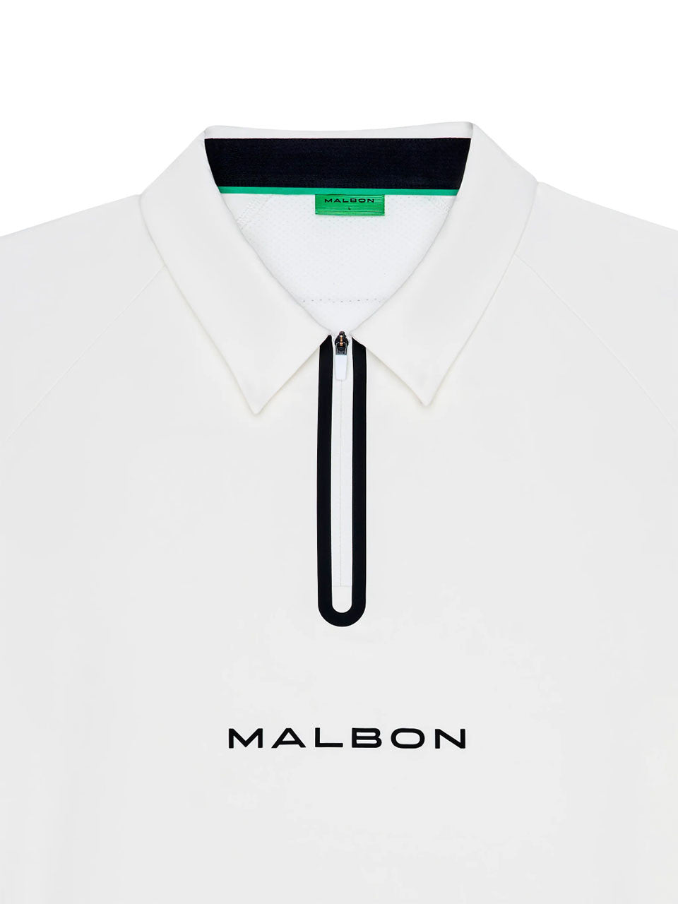 Malbon Performance Zip Raglan Polo - White