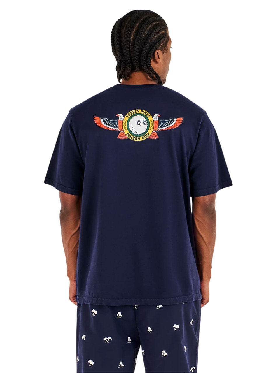 Malbon Torrey Pines Bermuda Eagle Tee - Baritone Blue
