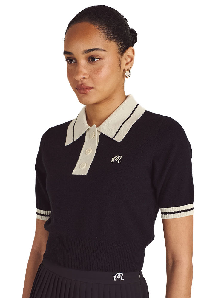 Malbon Womens Mikayla Knit Polo - Black