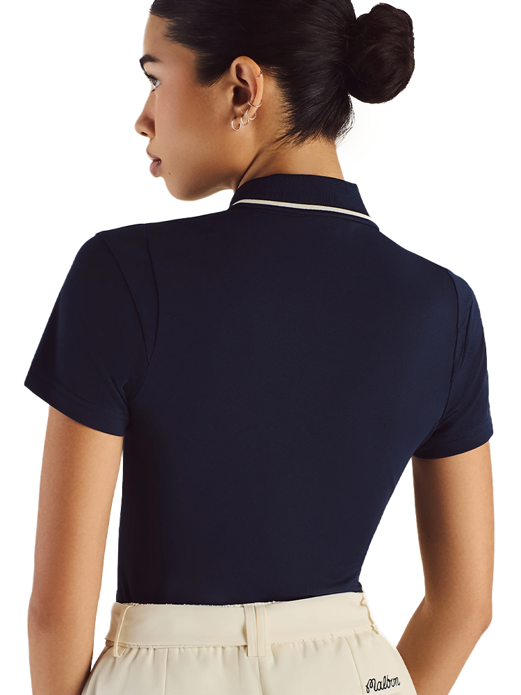Malbon Womens Paloma Polo - Navy