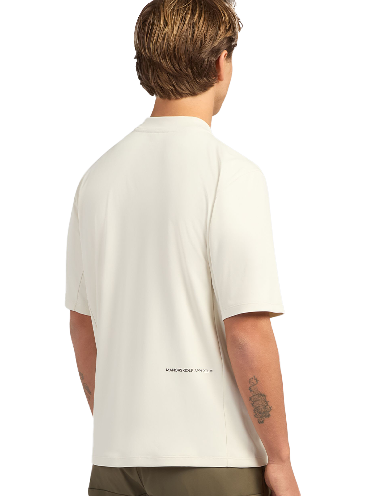 Manors Golf Course Mock Neck Polo - Pebble