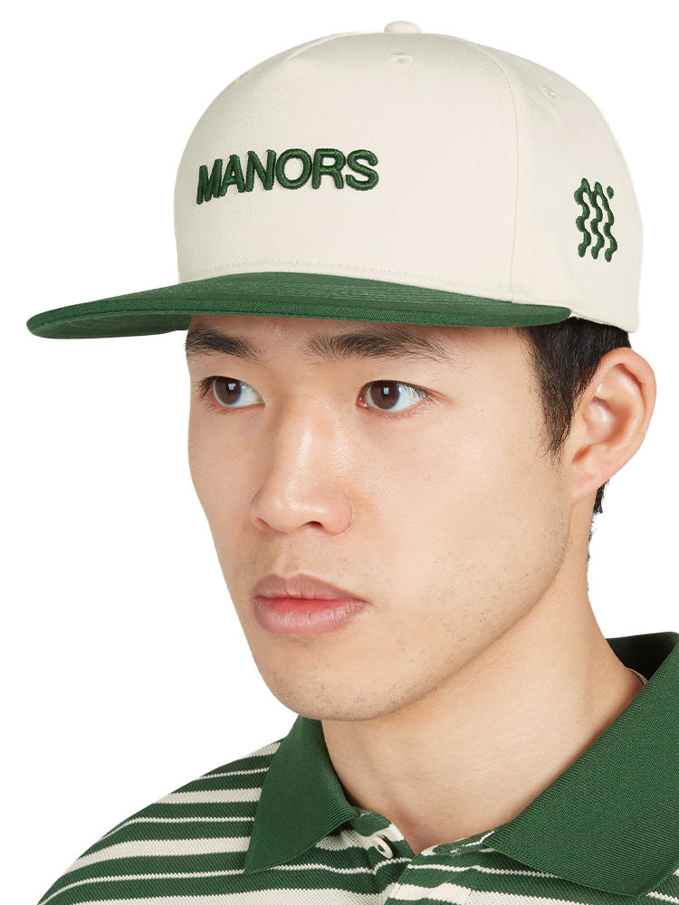 Manors Golf Two Tone Retro Crown Cap - Pebble/Pine Green