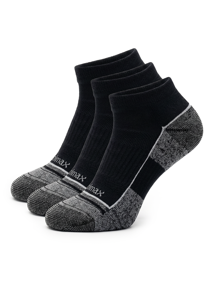 Meikan 3 Pack Low Cut Coolmax Comfort Sports Socks - Black