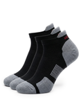 Meikan 3 Pack Low Cut Coolmax Technical Sports Socks - Black/Grey