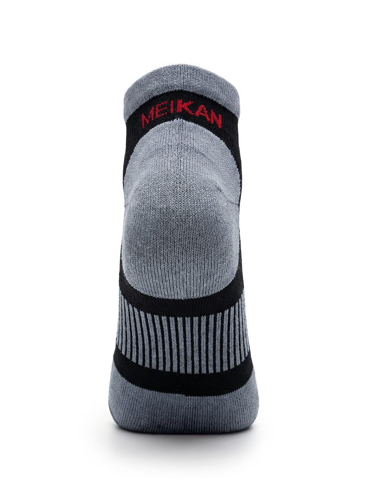 Meikan 3 Pack Low Cut Coolmax Technical Sports Socks - Black/Grey