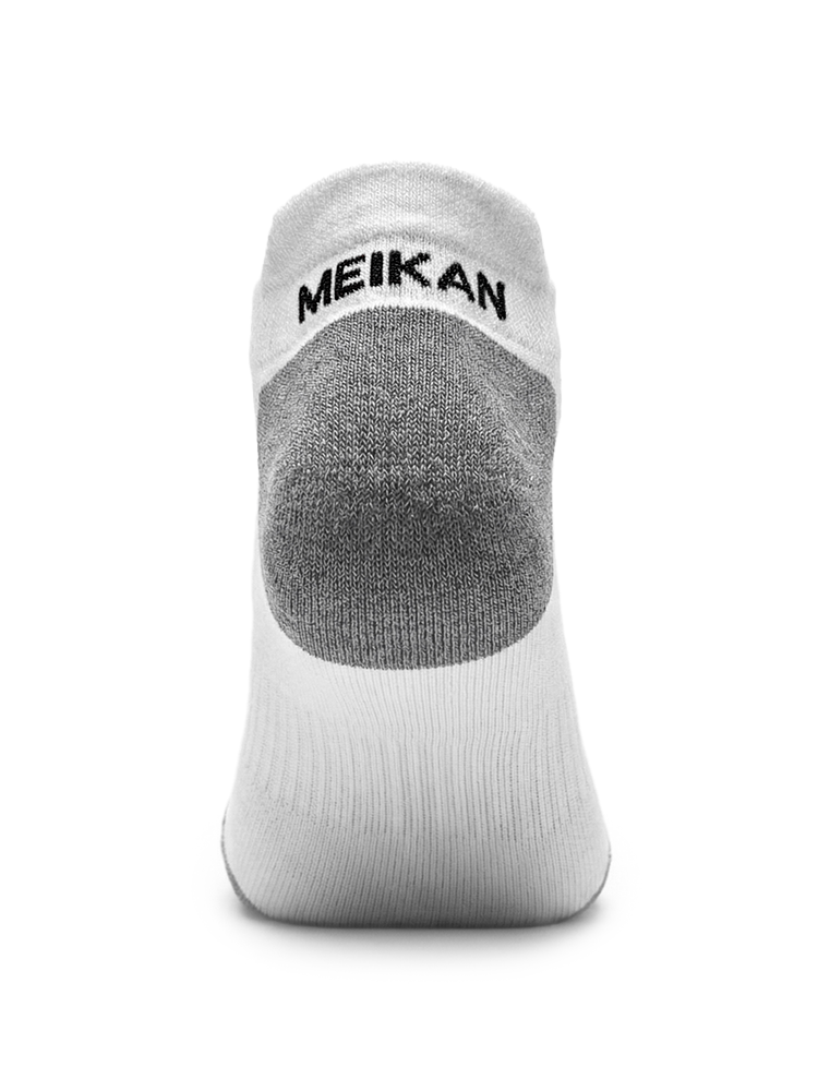 Meikan 3 Pack Low Cut Coolmax Technical Sports Socks - White/Grey