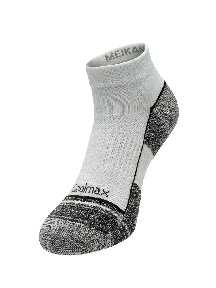 Meikan 3 Pack Quarter Cut Coolmax Comfort Sports Socks - White