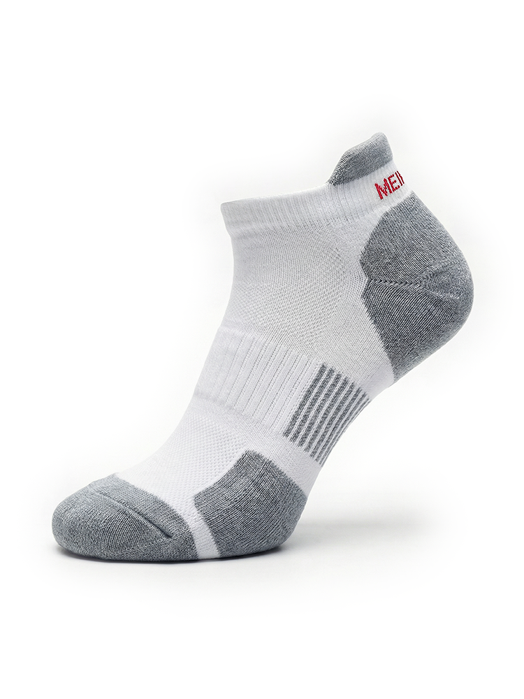 Meikan 3 Pack Womens Low Cut Coolmax Technical Sports Socks - White/Grey