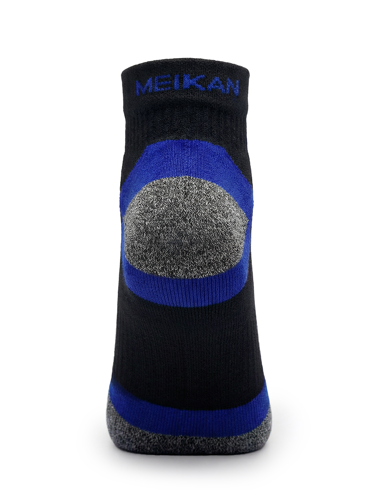 Meikan 5 Pack Quarter Cut Performance Sports Socks - Black/Dark Blue