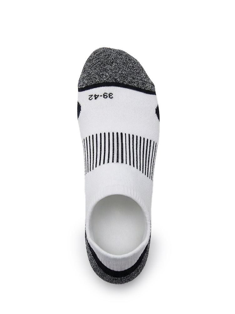 Meikan 5 Pack Low Cut Performance Sports Socks - White/Black