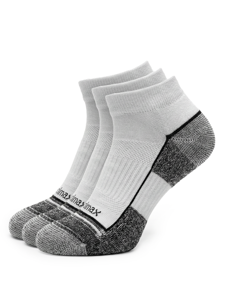 Meikan Womens 3 Pack Quarter Cut Coolmax Comfort Sports Socks - White