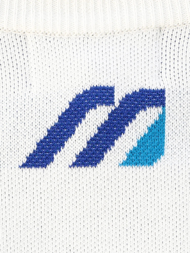 Mizuno Monogram M Crew Neck Sweater - White