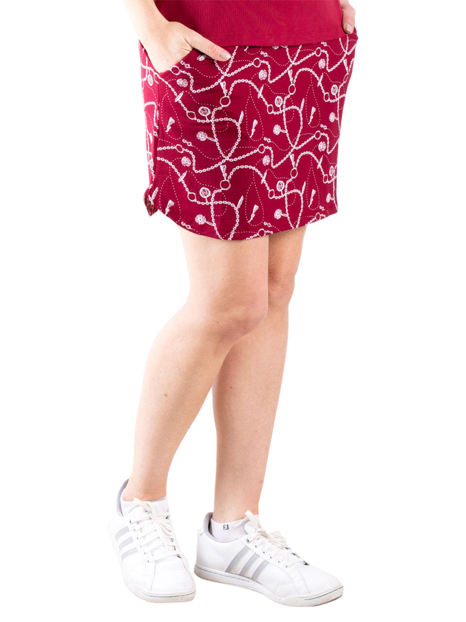 Nivo Womens Leelou Pull-On Skort (18") - Rouge